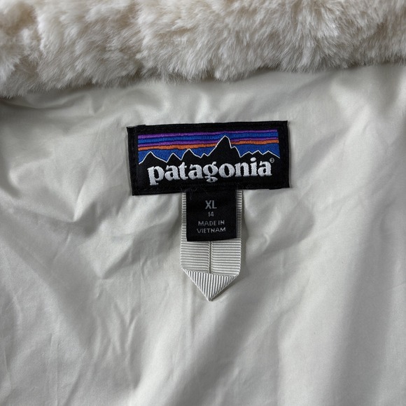 Patagonia Lunar Frost Jacket Girls' Size XL (14) Ivory Cream 68595 Fleece Zip - Picture 8 of 16